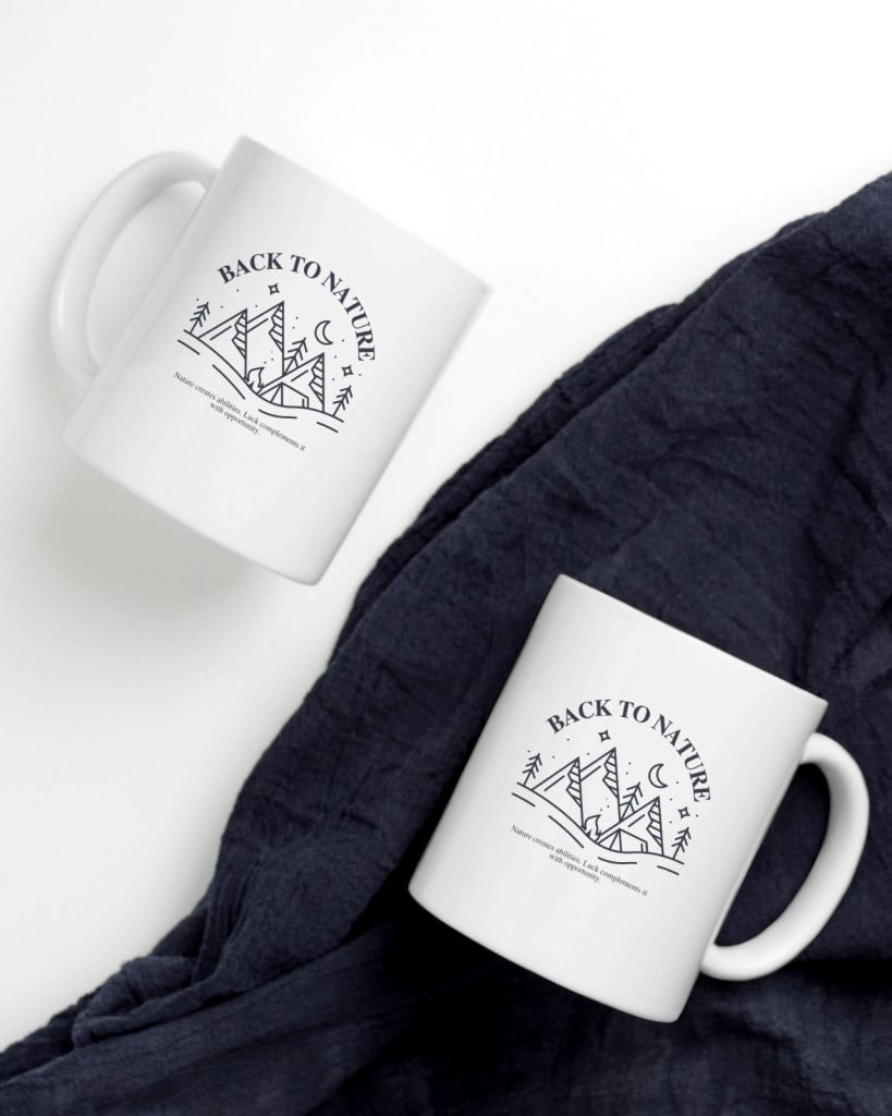 Nature coffee mugs with scenic designs