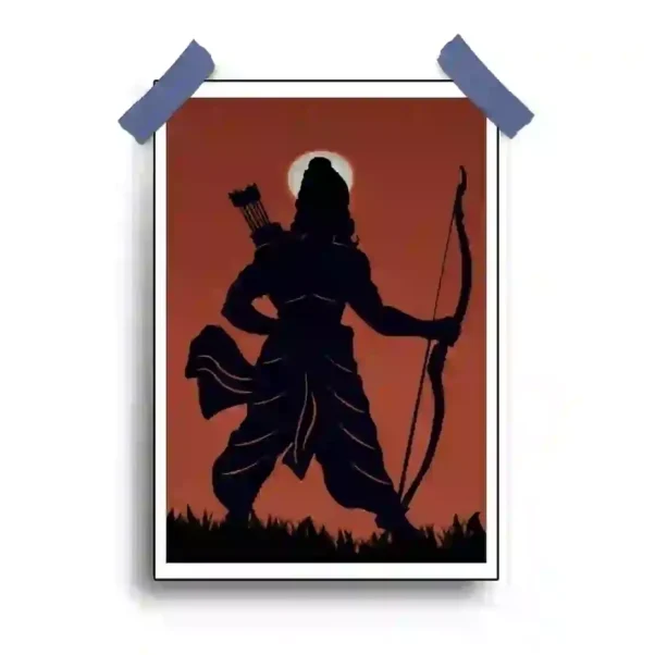 Shri Ram Jai Shri Ram Poster featuring Lord Ram with a divine aura and blessing posture