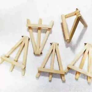 Mini Wood Easel Frame Stand Set featuring small wooden easels ideal for art, crafts, and display