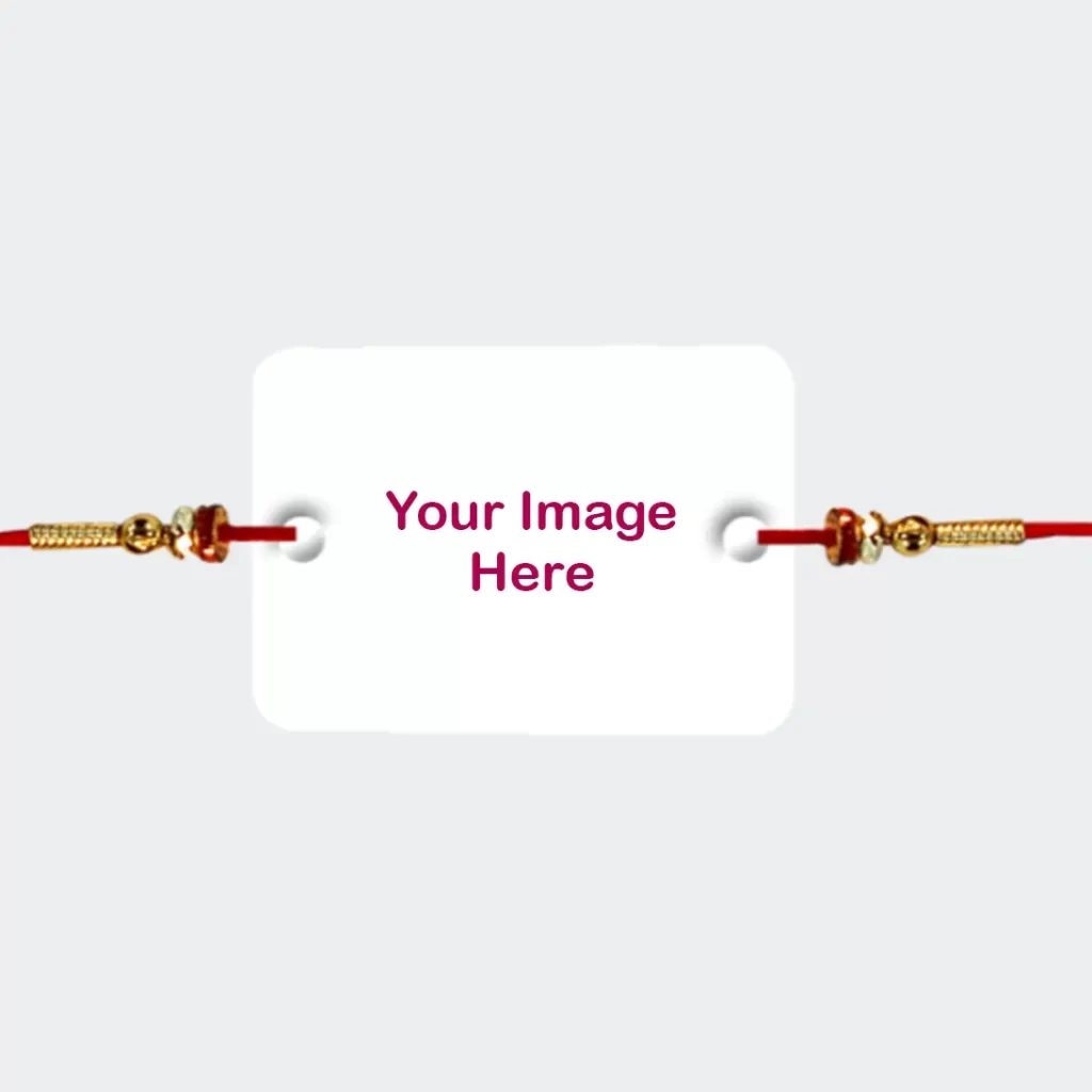 Photo Rakhi with a custom picture of brother and sister.