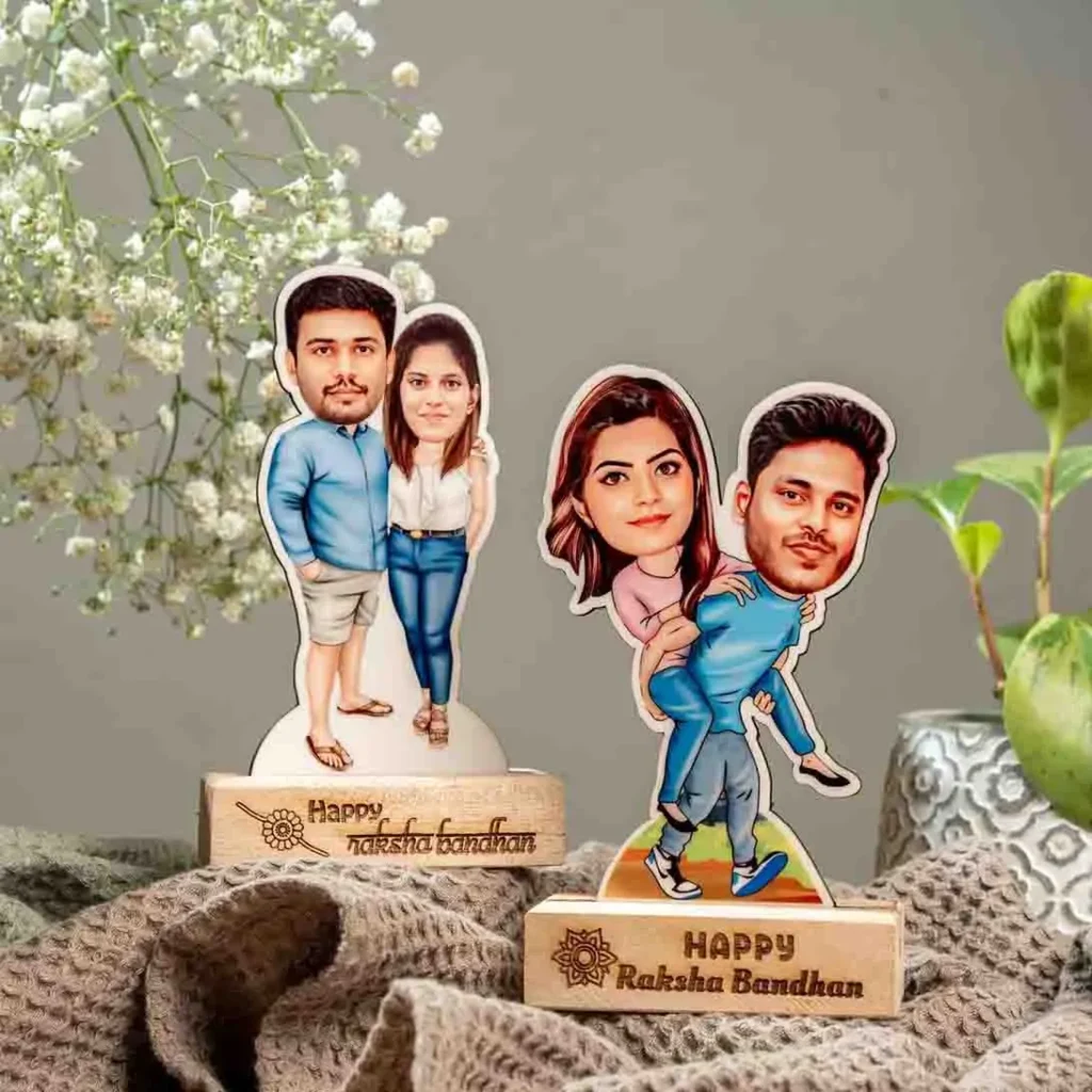 Best Gifts for Sister - Customized Caricature for Brother & Sister with Engraved Message