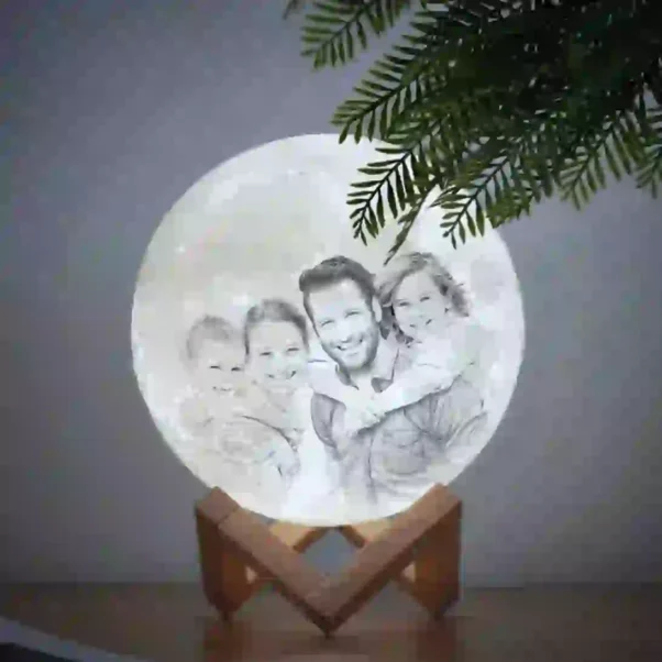 Moon Lamp with Photo - Personalized 3D Printed Moon Lamp