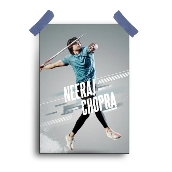 Neeraj Chopra Poster featuring India’s Olympic Gold Medalist in Javelin Throw