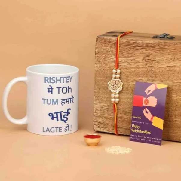 Rakhi and Gift Combo Set with Card, Nuts, and Chocolates