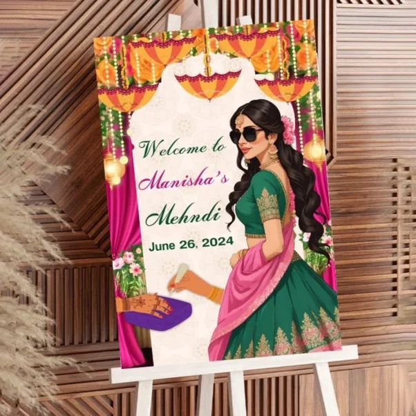 Mehndi Welcome Board