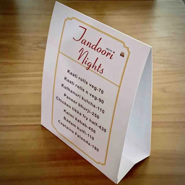 Custom Table Tent Card for Promotional Use