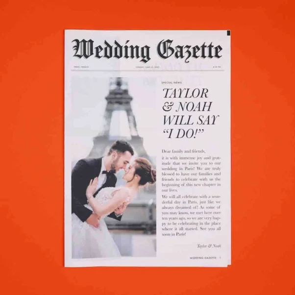 Personalized Wedding Newspaper for Unique Wedding Day Memories