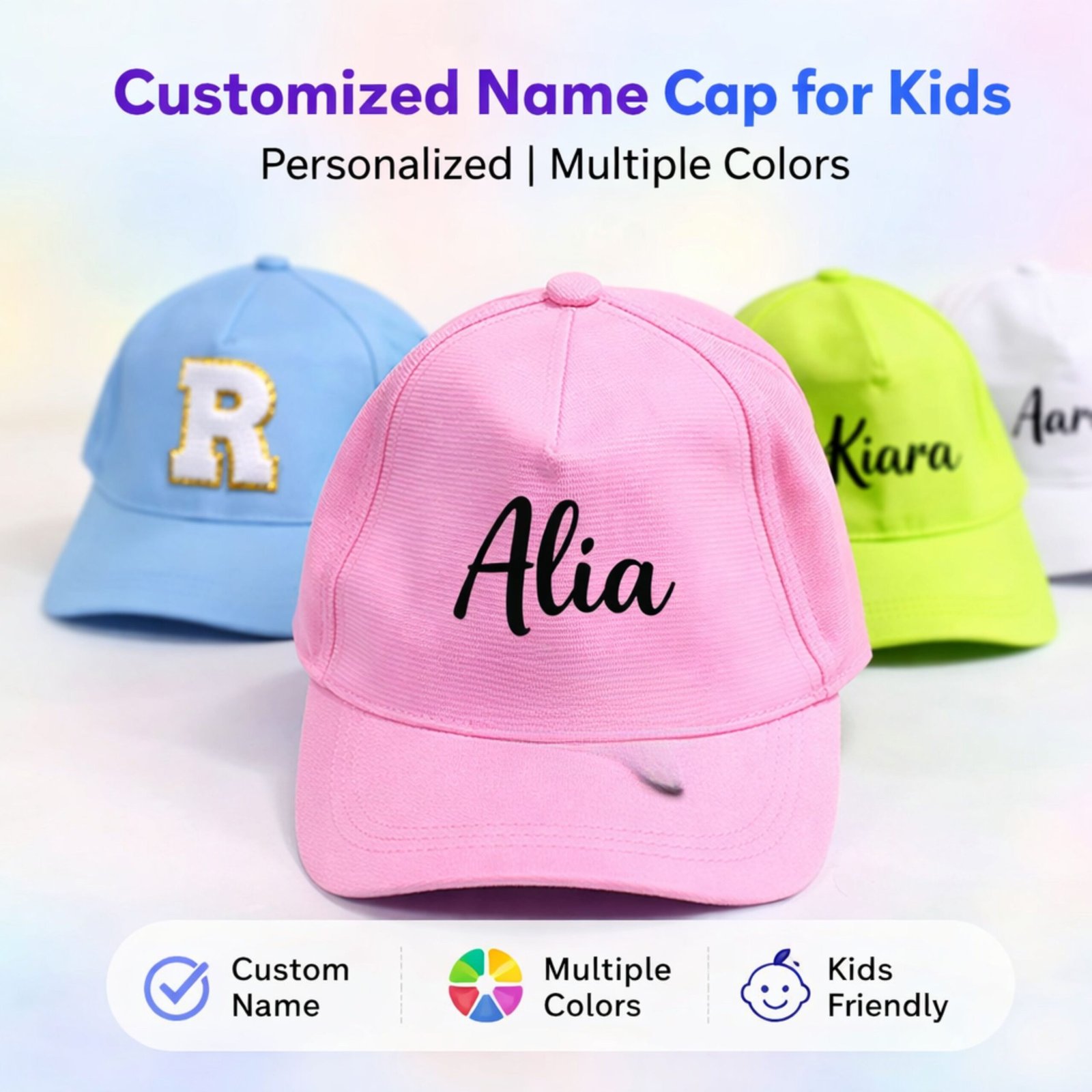 Customized Name Cap for Kids | Personalized Printed Kids Cap | Custom Name Cap India 6 customized cap