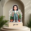 Custom Plant Lover Caricature Gift for Girls – A Unique and Personalized Gift