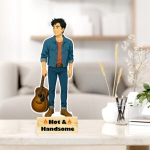 Detailed custom man portrait caricature by Printitnice, showcasing his hobbies and personality with a humorous and artistic style.