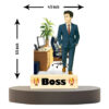 A custom-drawn male Boss Ghibli caricature with characteristic Ghibli art style and a whimsical background, showing a man's unique features.