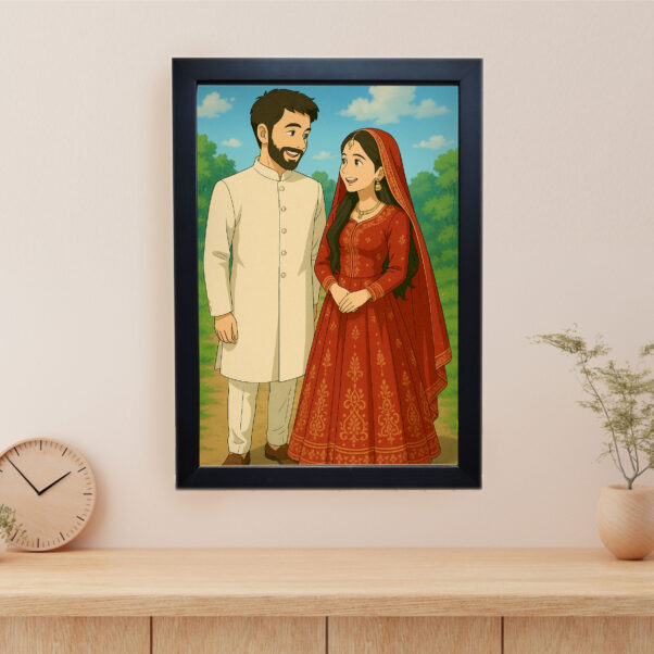 Ghibli Wedding Couple Frame by Printitnice
