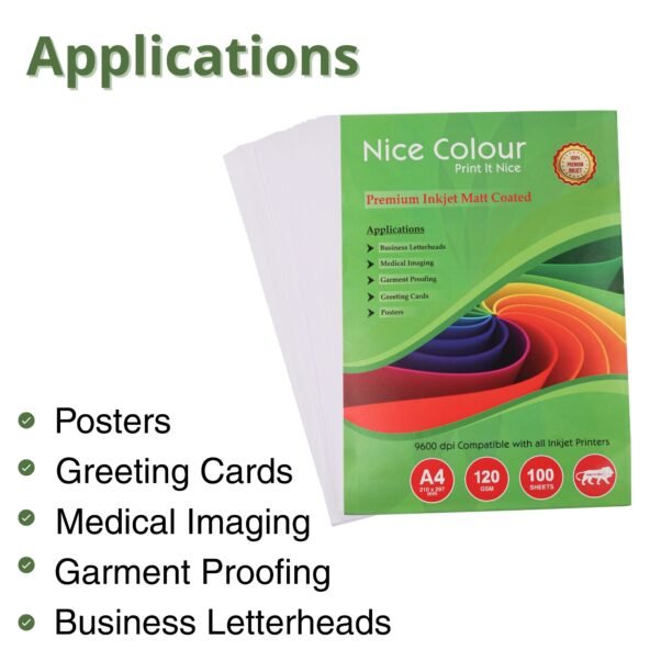 Premium Inkjet Matt Coated A4 120 GSM 100 Sheets