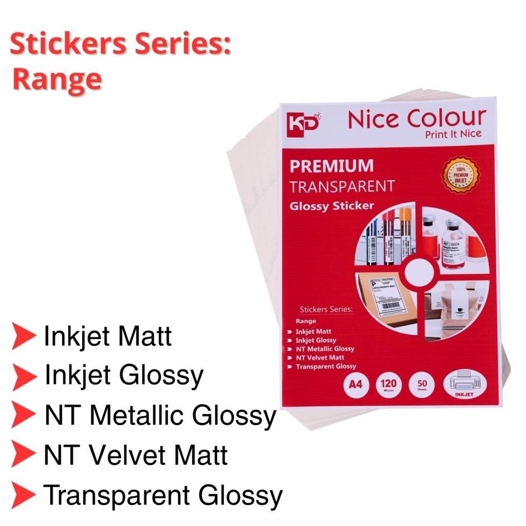 Premium Transparent Glossy Sticker A4 120 Micron 50 Sheet
