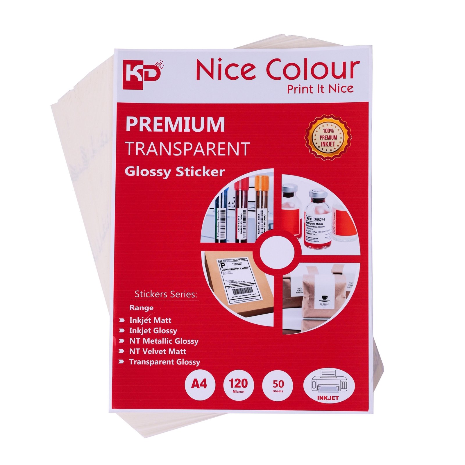 Premium Transparent Glossy Sticker A4 120 Micron 50 Sheets 9 Premium Transparent Glossy Sticker A4 120 Micron 50 Sheet
