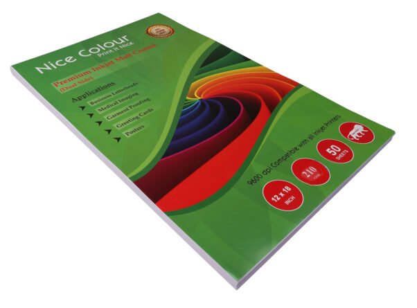 Premium Inkjet Matt Coated Dual Side Paper 12x18 Inch 210 GSM 50 Sheets