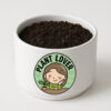 A personalized ceramic planter pot, 10 cm diameter, 7 cm height, featuring a custom design and a small succulent plant.