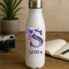 A colorful Personalized UV Sticker Bottle showcasing a vibrant, full-color custom photo and text design, appearing smooth and durable.