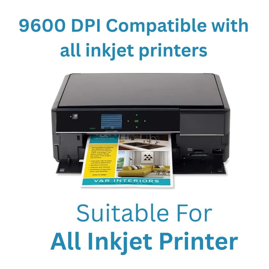 RC GLOSSY 265 GSM A4 50 Sheets 9600 DPI Water Proof