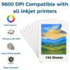 RC Inkjet Photo Paper 4x6 inch 260 GSM 9600 DPI Water Proof 100 Sheets