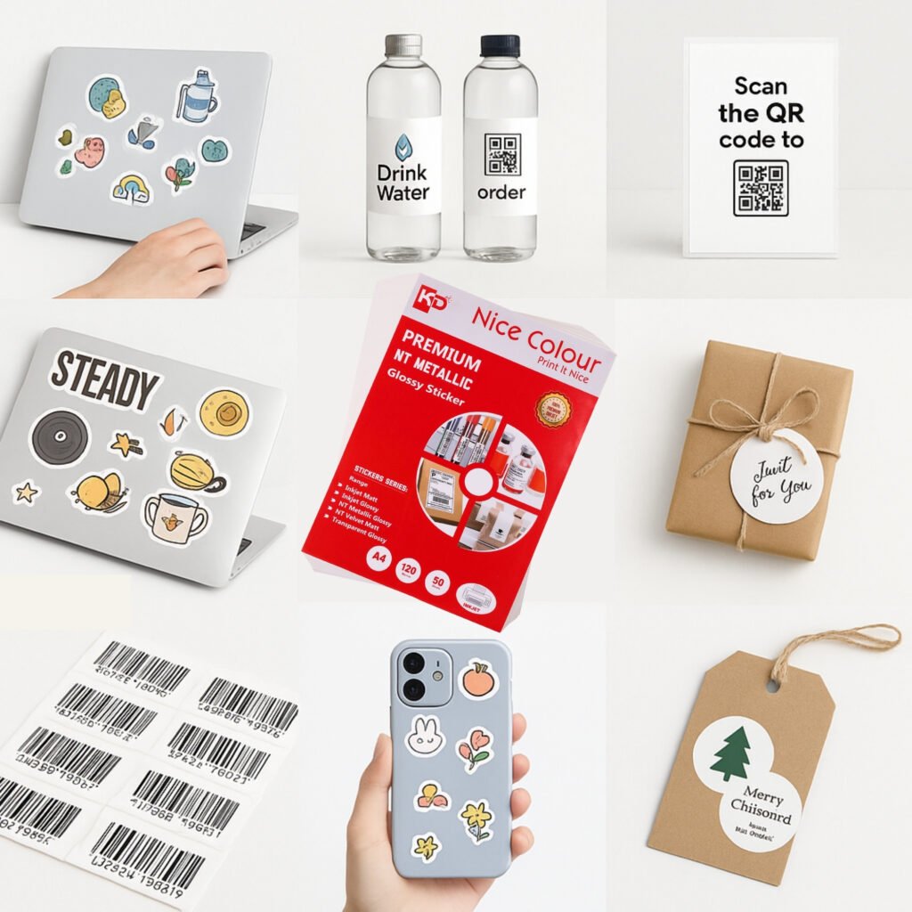 Premium NT Metallic Glossy Sticker A4 120 Micron 50 Sheets