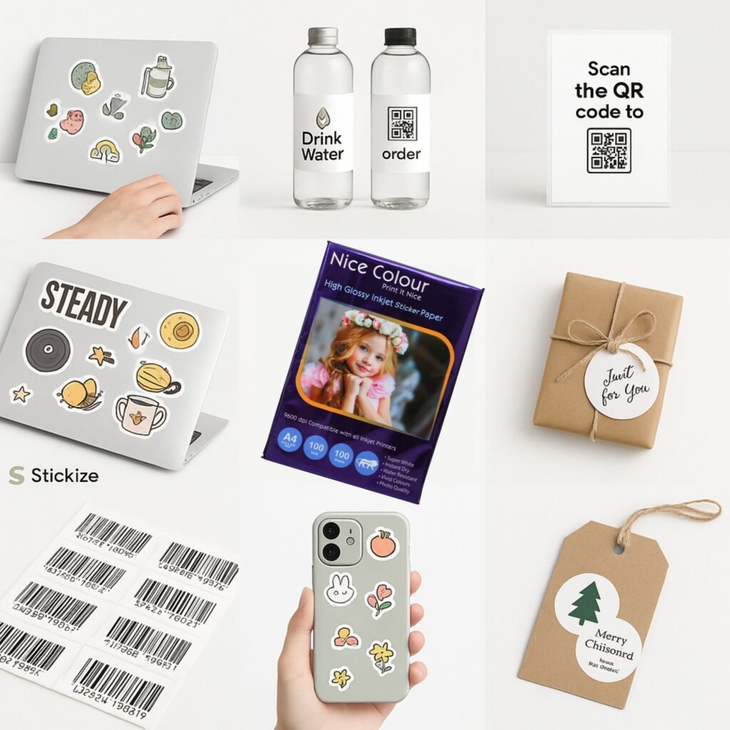 High Glossy Inkjet Sticker Paper A4 100GSM 100 Sheets for inkjet printers