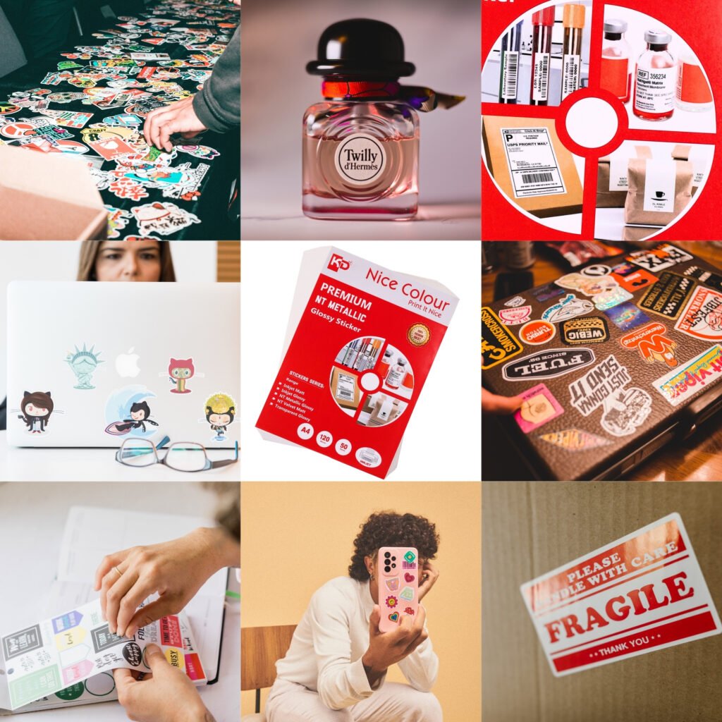 Premium NT Metallic Glossy Sticker A4 120 Micron 50 Sheets