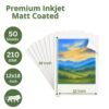 Premium Inkjet Matt Coated Dual Side Paper 12x18 Inch 210 GSM 50 Sheets