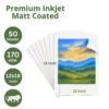 Premium Inkjet Matt Coated Dual Side Paper 12x18 Inch 170 GSM 50 Sheets