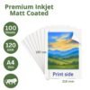 Premium Inkjet Matt Coated A4 120 GSM 100 Sheets