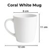 A stylish ceramic coffee cup for her, featuring an elegant floral design and a personalized name in a delicate script font, filled with steaming hot coffee, resting on a wooden coaster next to a small potted plant.