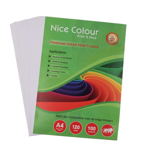 Premium Inkjet Matt Coated A4 120 GSM 100 Sheets