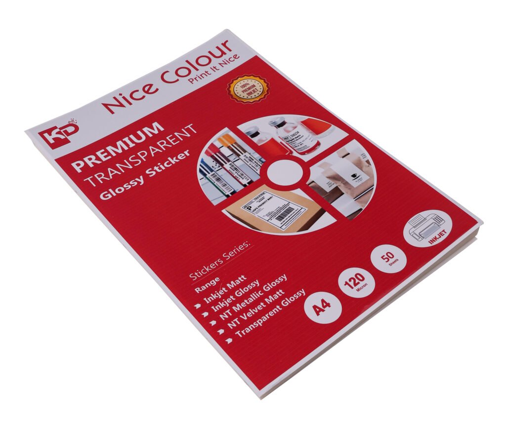 Premium Transparent Glossy Sticker A4 120 Micron 50 Sheet