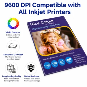 High Glossy Inkjet Photo Paper 13×19 Inch 180GSM 50 Sheet