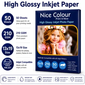 High Glossy Inkjet Photo Paper 13×19 Inch 210GSM 50 Sheet