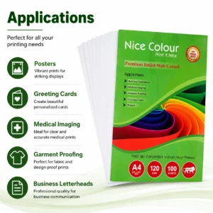 Premium Inkjet Matt Coated A4 120 GSM 100 Sheets