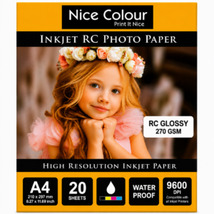 RC Inkjet Photo Paper A4 9600 DPI Water Proof 20 Sheets
