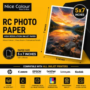 RC Inkjet Photo Paper 5×7 Inch 9600 DPI Water Proof 50 Sheets