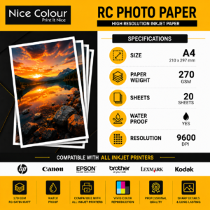 RC Inkjet Photo Paper A4 9600 DPI Water Proof 20 Sheets