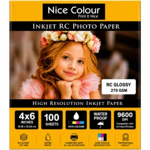 RC Inkjet Photo Paper 4×6 inch 270 GSM 9600 DPI Water Proof 100 Sheets