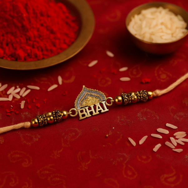 Personalized Bhai Charm Rakhi 1 Personalized Bhai Charm Rakhi.
