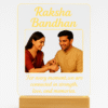 Personalized LED Lamp with custom photo and Raksha Bandhan message