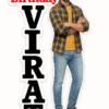 Birthday caricature standee with customized name "VIRAT" and smiling male cartoon figure
