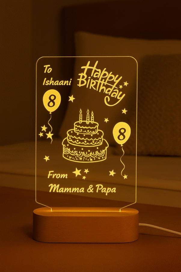 Happy Birthday Acrylic LED Lamp