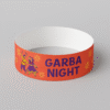 Women wearing colorful Tyvek wristbands at Navratri