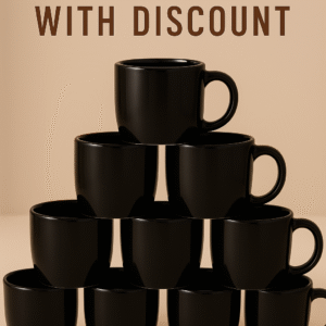 Black ceramic coffee mug