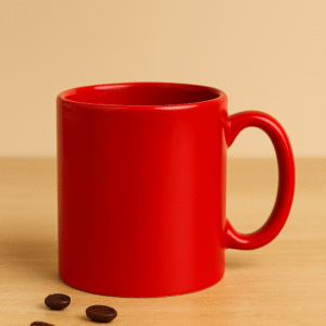 Custom red ceramic coffee mug