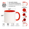 Personalized Red and White Coffee Mug with Name or Logo and a vibrant red interior and handle. The mug is shown in a dynamic setting, highlighting its bold, eye-catching style.