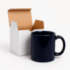 Personalized name coffee mug "YOUR LOGO HERE" printed in white letters on the side.