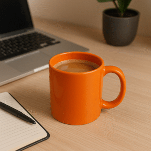 Personalize Full Orange Ceramic Coffee Mug
